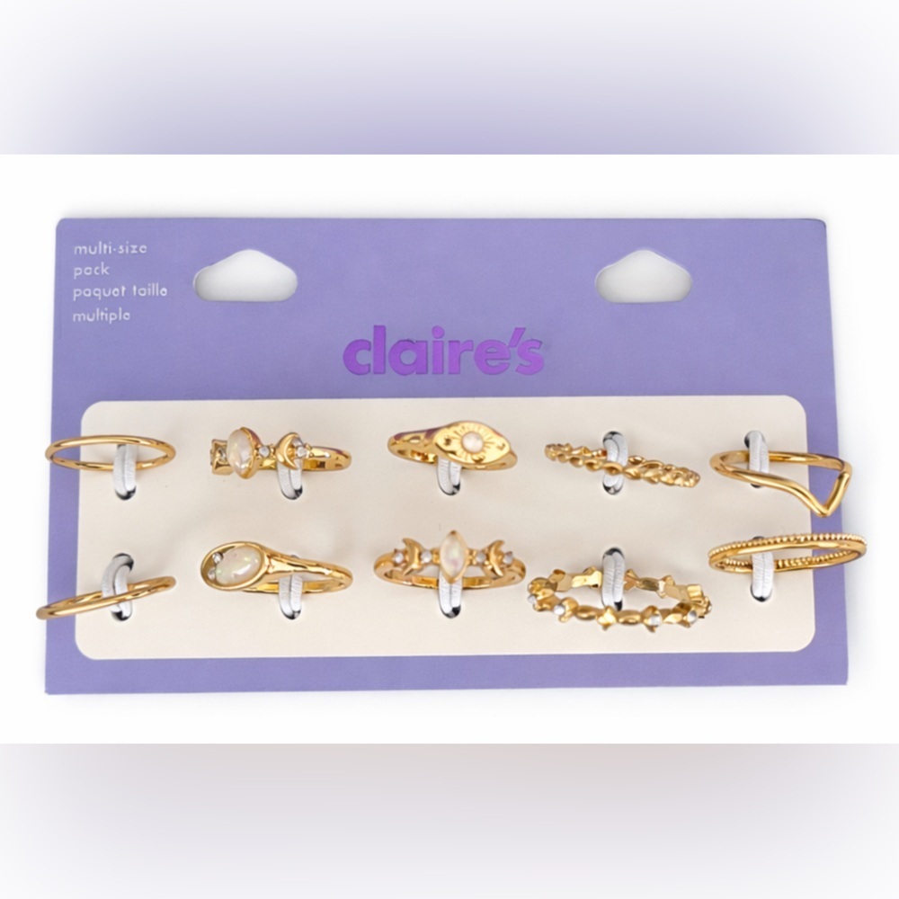 Claire's Elegant Gold and Silver Ring Collection